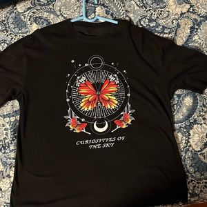 Black and Orange Butterfly T-Shirt Top